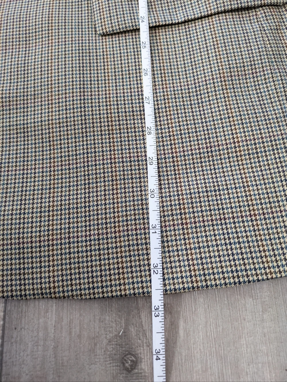Vtg Chaps Ralph Lauren Mens Tweed Houndstooth Multicolor Brown Wool Blazer 44R‎